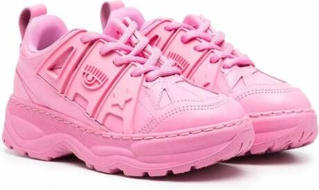 Chiara Ferragni Kids Sneakers met Eyelike-patroon Roze