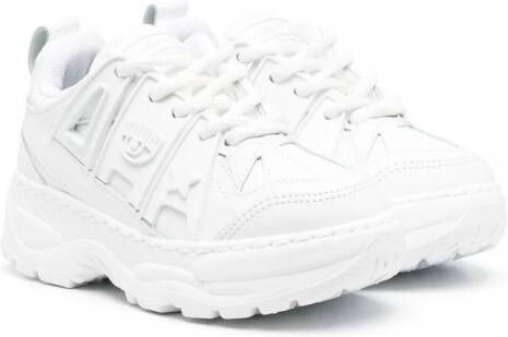 Chiara Ferragni Kids Sneakers met Eyelike-patroon Wit