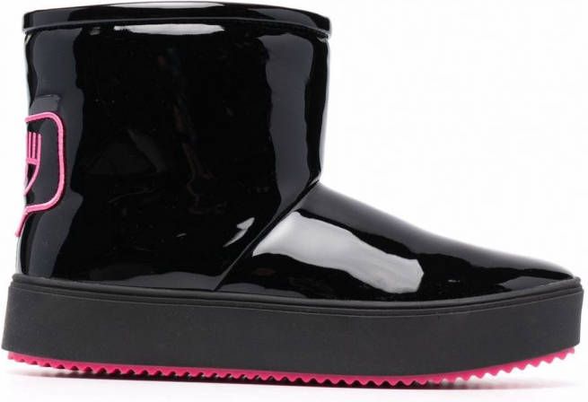 Chiara Ferragni Laarzen met ronde neus dames Stof pvc rubber 36 Zwart