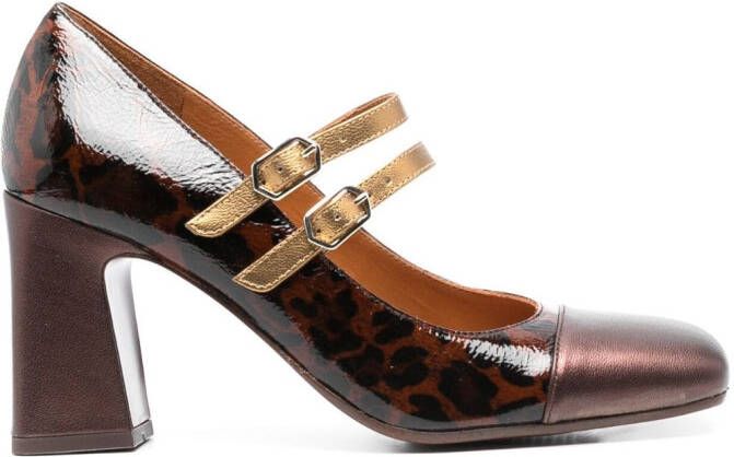 Chie Mihara Oly 90mm leopard-print leather pumps Bruin