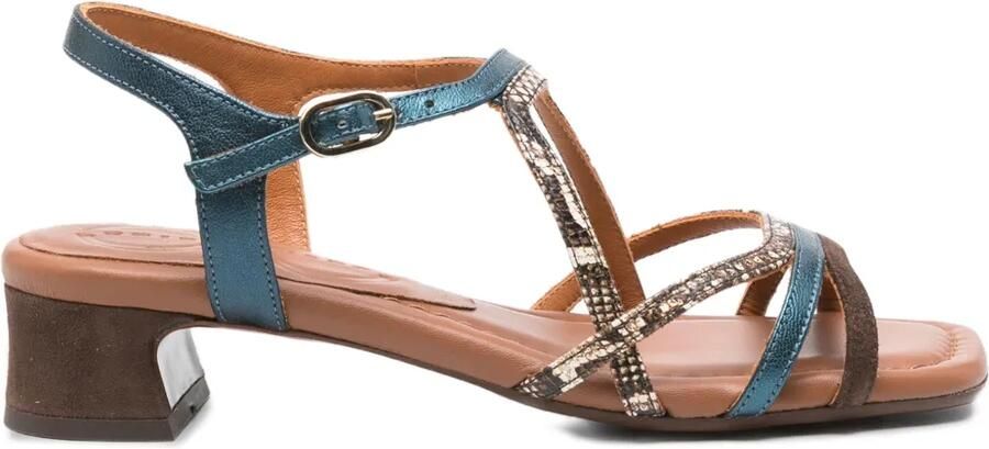 Chie Mihara 40 mm Fedan leren sandalen met slangen-effect Bruin