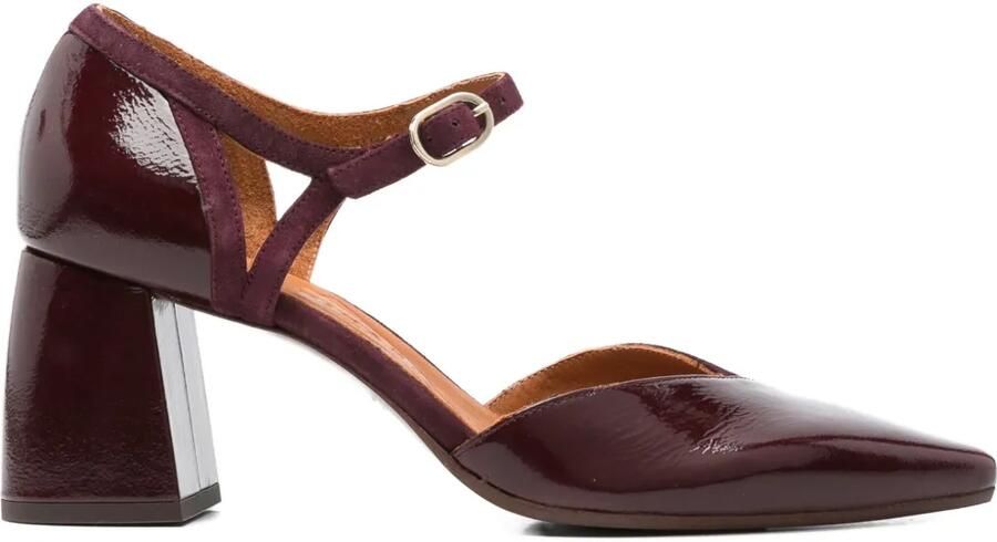 Chie Mihara 70 mm pumps met blokhak en enkelbandje Rood