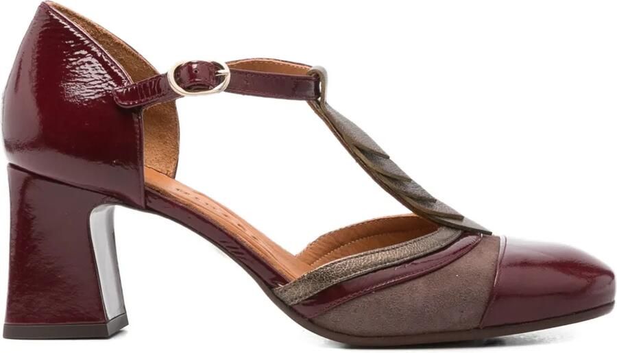 Chie Mihara 70 mm pumps met blokhak en T-bandje Rood
