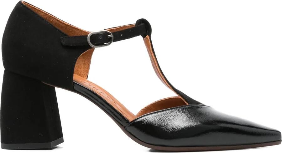 Chie Mihara 70 mm pumps met blokhak en T-bandje Zwart