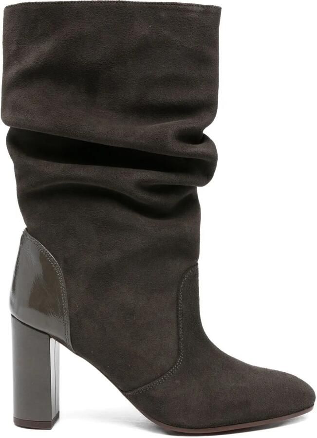 Chie Mihara 90 mm Eychel soepelvallende leren laarzen Grijs