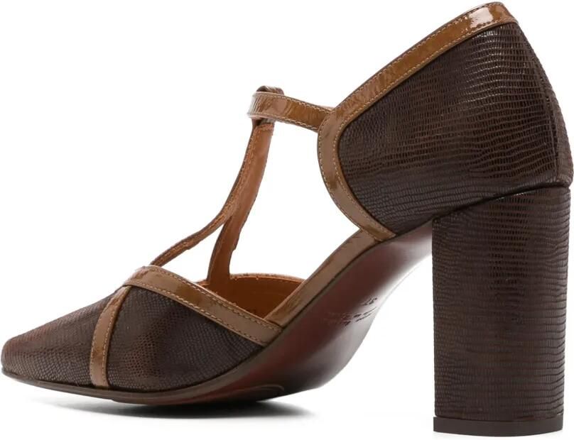 Chie Mihara Awear pumps met hagedissen-effect en T-bandje Bruin - Foto 2