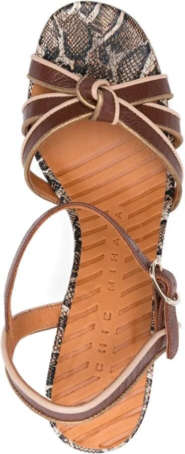 Chie Mihara Ballah geknoopte leren sandalen Bruin - Foto 4
