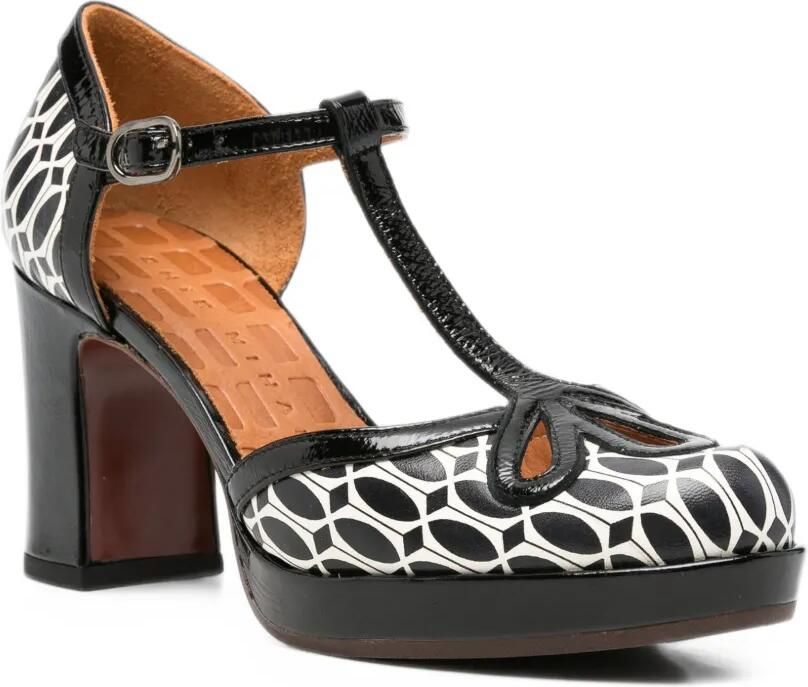 Chie Mihara Damiela geometric-print T-bar pumps Zwart - Foto 3