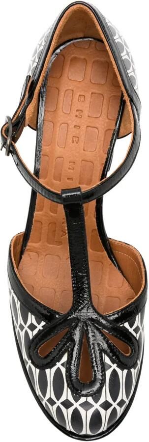 Chie Mihara Damiela geometric-print T-bar pumps Zwart - Foto 4