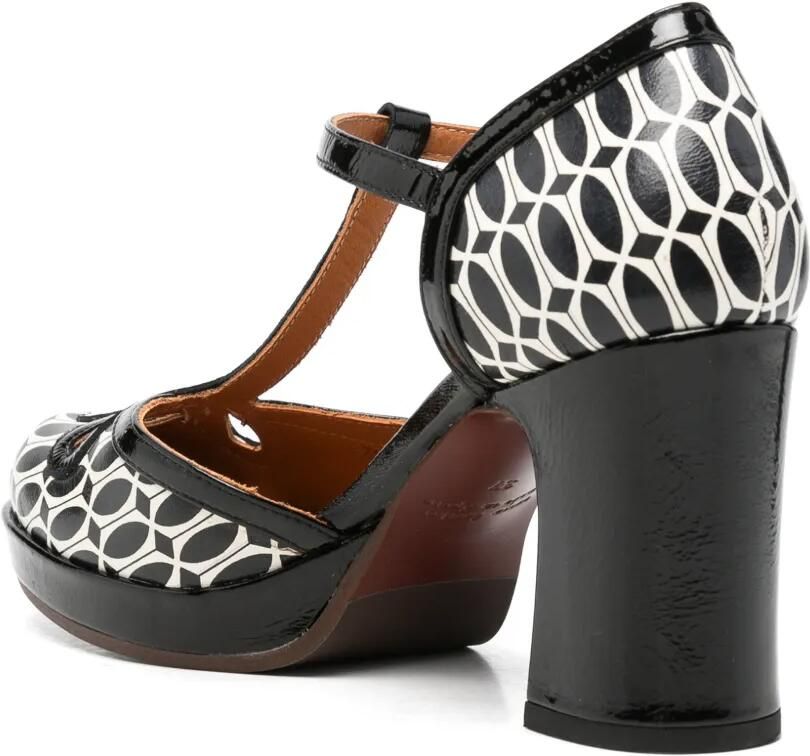 Chie Mihara Damiela geometric-print T-bar pumps Zwart - Foto 2