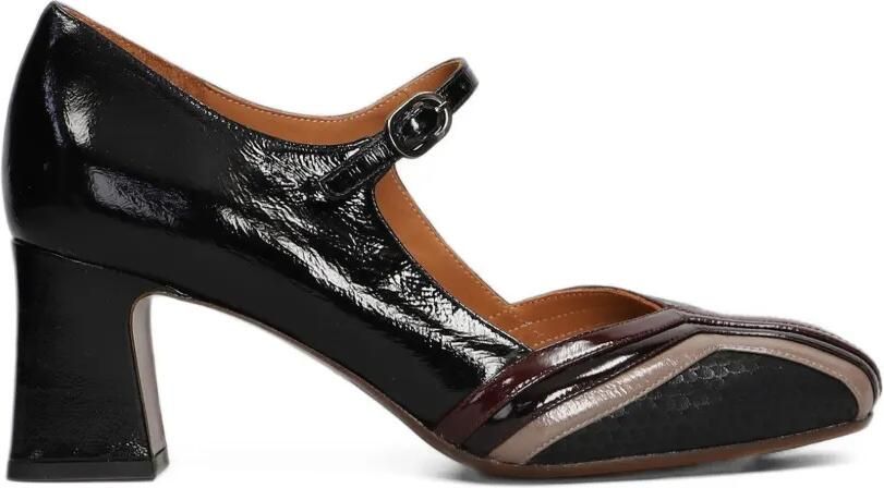Chie Mihara Feva panelled buckled pumps Zwart