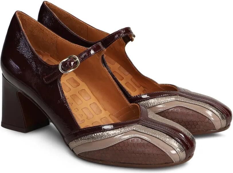Chie Mihara Feva patent-finish panelled pumps Rood - Foto 4