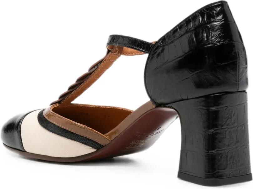 Chie Mihara Filly pumps met krokodillen-reliëf en T-bandje Zwart - Foto 2