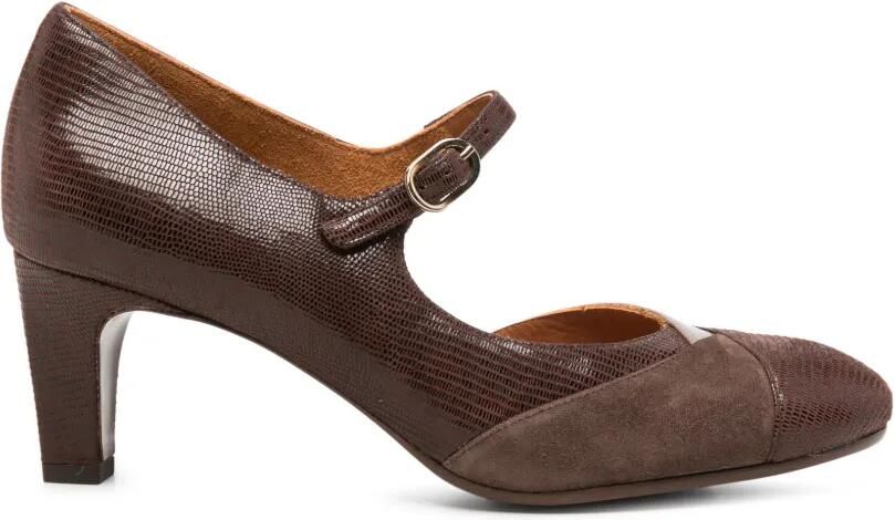 Chie Mihara Fyasa leren pumps met hagedissen-effect Bruin
