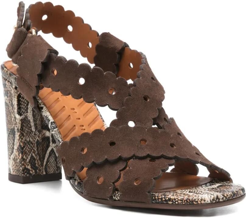 Chie Mihara Gewelfde sandalen met slangen-effect Bruin - Foto 2