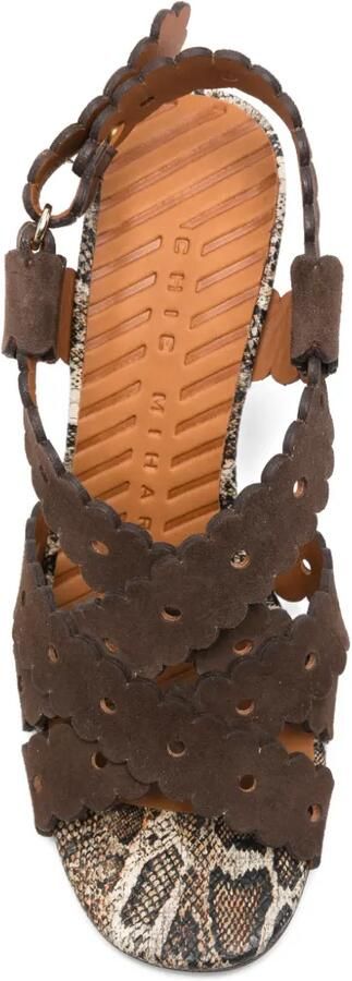 Chie Mihara Gewelfde sandalen met slangen-effect Bruin - Foto 4