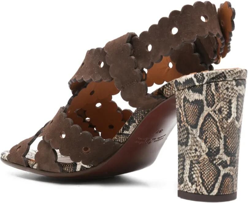 Chie Mihara Gewelfde sandalen met slangen-effect Bruin - Foto 3