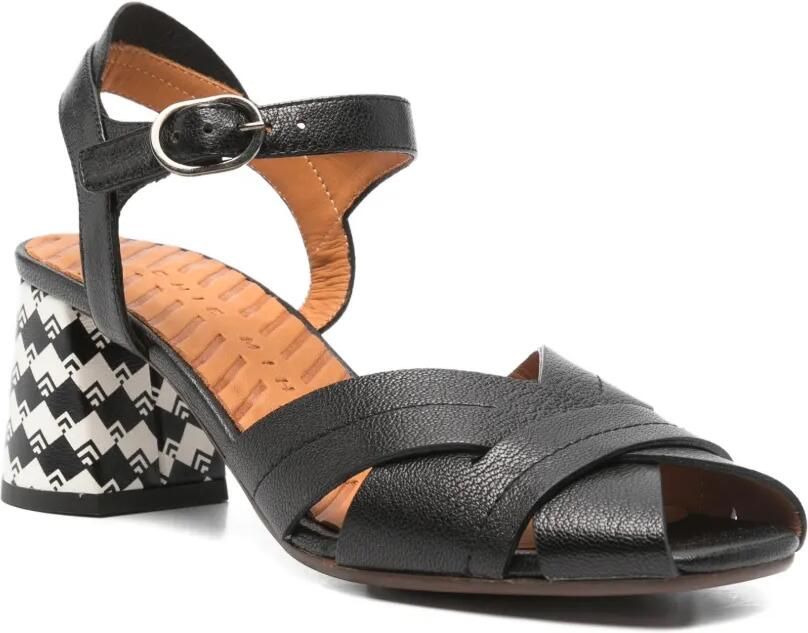 Chie Mihara Geweven sandalen met geometrische hak Zwart - Foto 2