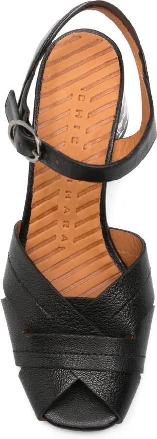 Chie Mihara Geweven sandalen met geometrische hak Zwart - Foto 4