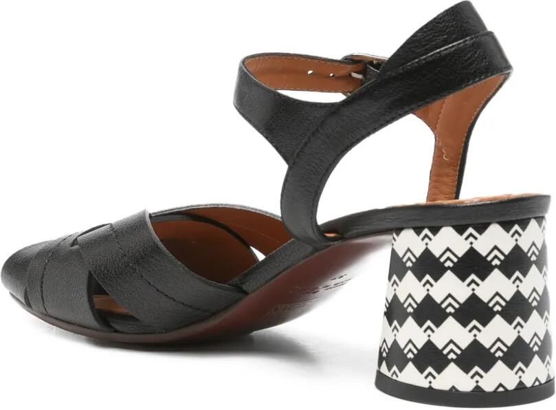 Chie Mihara Geweven sandalen met geometrische hak Zwart - Foto 3