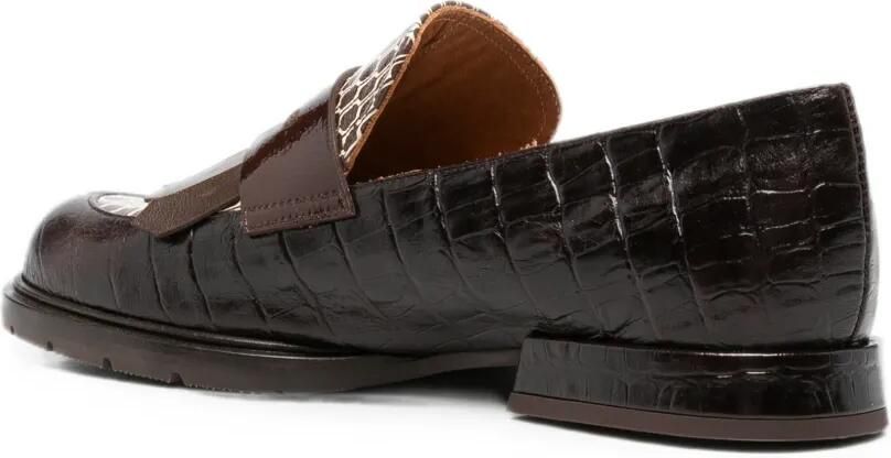 Chie Mihara Jeluse loafers met krokodillen-reliëf en franje Bruin - Foto 3