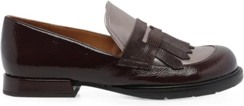 Chie Mihara Jeluse loafers met ronde neus en franje Bruin