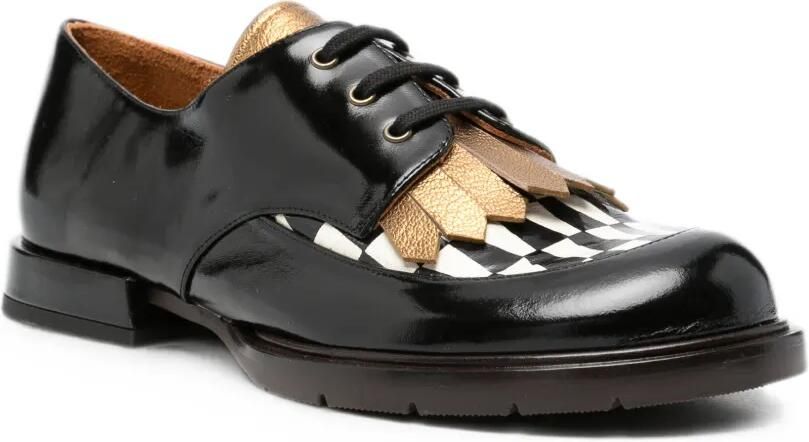Chie Mihara Jeripa geruite loafers met franje Zwart - Foto 2