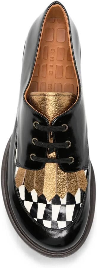 Chie Mihara Jeripa geruite loafers met franje Zwart - Foto 3