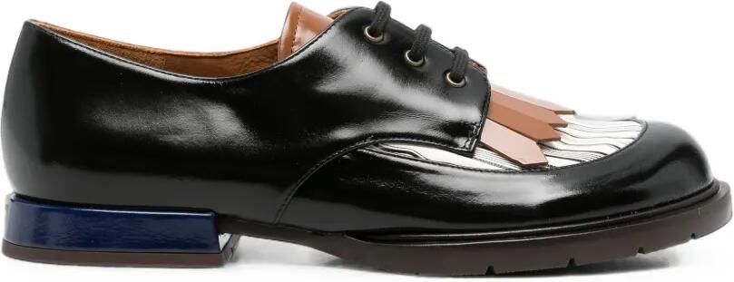 Chie Mihara Jeripa loafers met veters en franje Zwart