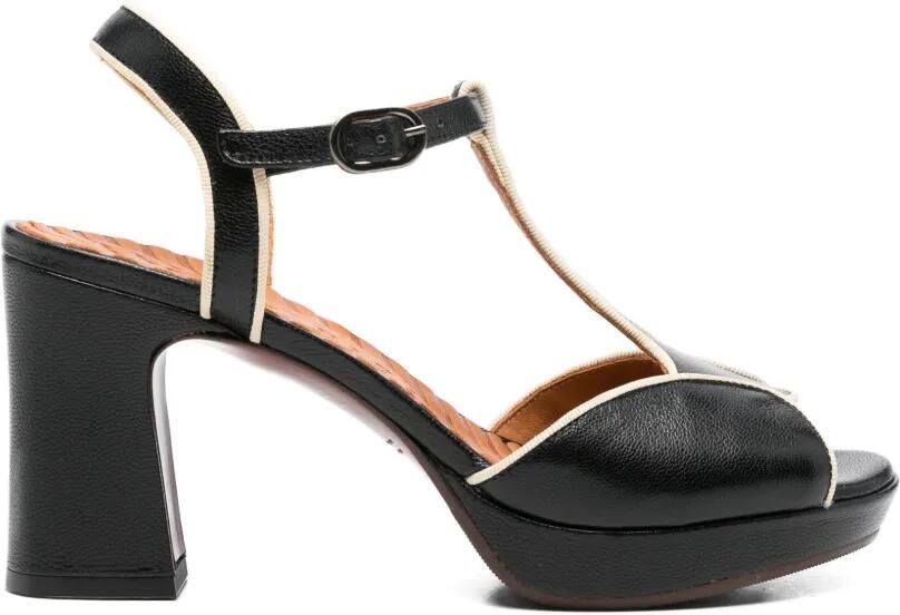 Chie Mihara Keduni T-bar sandalen met plateauzool Zwart