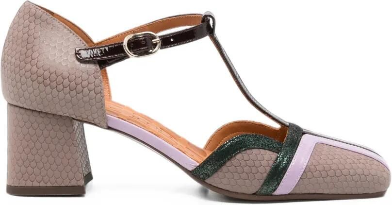 Chie Mihara Laarzen met slangenleer-effect Grijs
