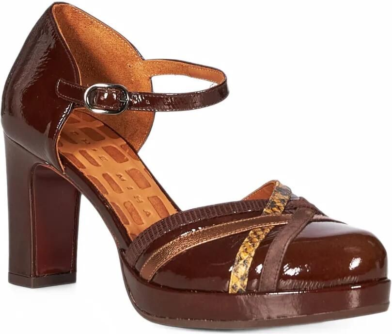 Chie Mihara Ledana patent-leather platform pumps Bruin - Foto 2