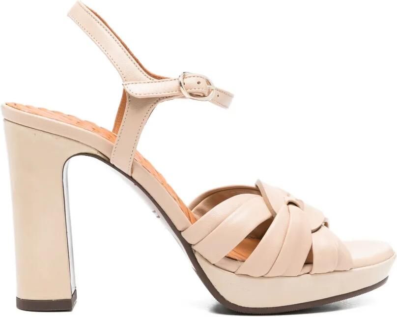 Chie Mihara Leren sandalen met plateauzool Beige