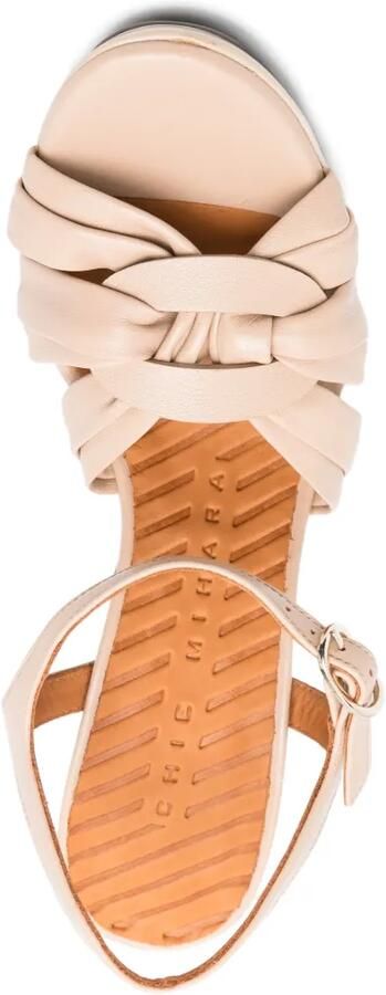 Chie Mihara Leren sandalen met plateauzool Beige - Foto 4