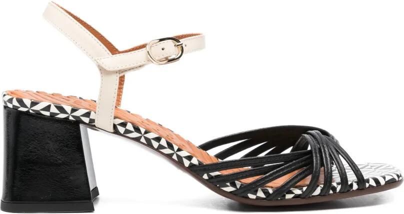 Chie Mihara Leske leren sandalen met bandjes Zwart