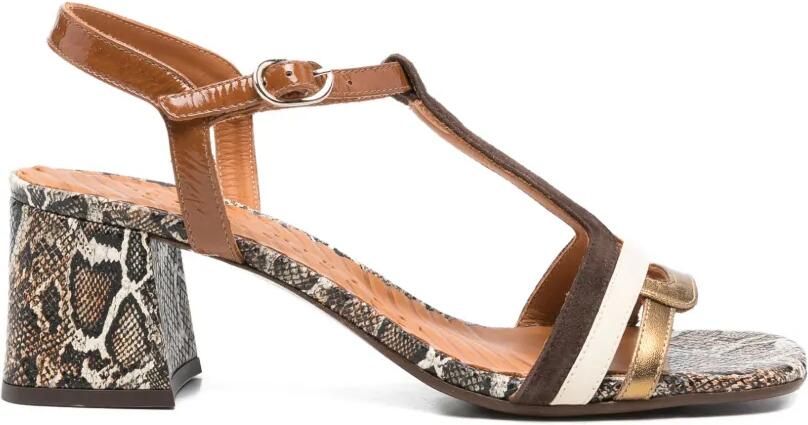 Chie Mihara Liluce sandalen met slangen-effect Bruin