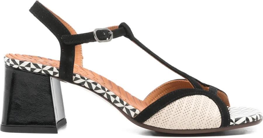 Chie Mihara Lupika sandalen met T-bandje en patroon Zwart