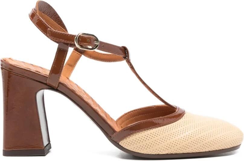 Chie Mihara Mahedi sandalen met blokhak en T-bandje Beige