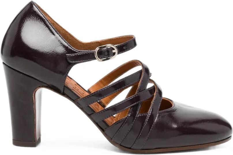 Chie Mihara Match leren pumps met bandjes en hak Paars