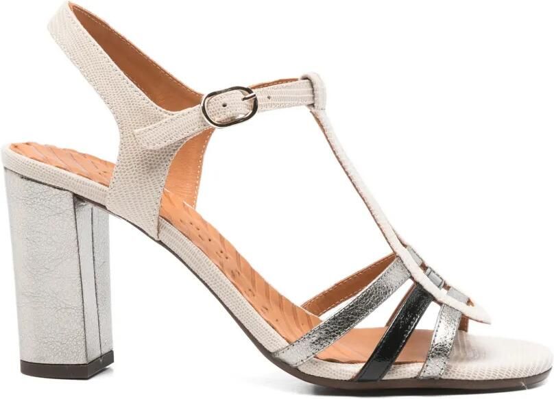 Chie Mihara Metallic sandalen met T-band Beige