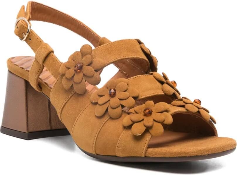 Chie Mihara Sandalen met bloemenprint Bruin