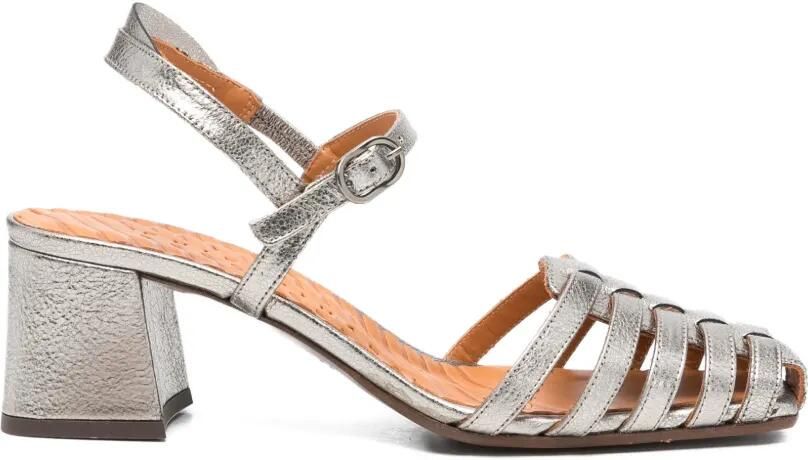Chie Mihara Sandalen met geweven bandje Zilver
