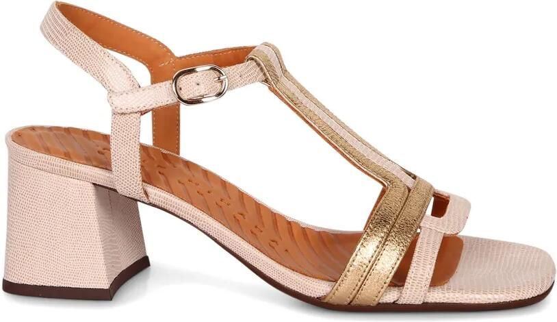 Chie Mihara Sandalen met metallic afwerking en hagedissenhuid-effect Beige