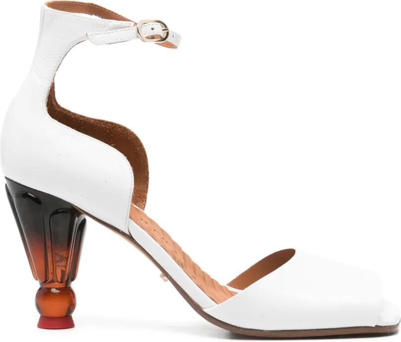 Chie Mihara Upsala leren sandalen met enkelbandje Wit