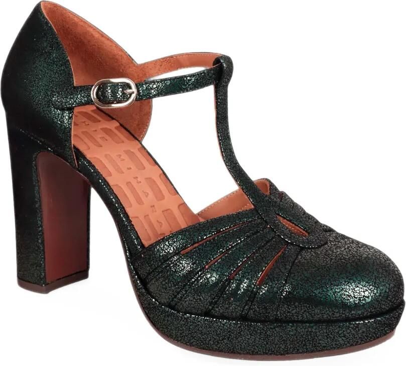Chie Mihara Uyelo crackle-effect T-bar pumps Groen - Foto 2