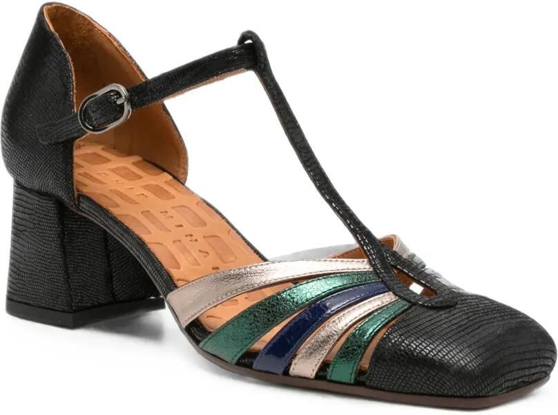 Chie Mihara Vudui leren sandalen met T-bandje en textuur Zwart - Foto 2