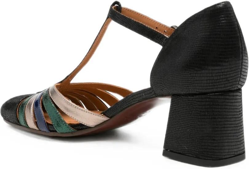 Chie Mihara Vudui leren sandalen met T-bandje en textuur Zwart - Foto 3