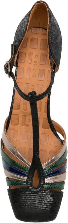 Chie Mihara Vudui leren sandalen met T-bandje en textuur Zwart - Foto 4