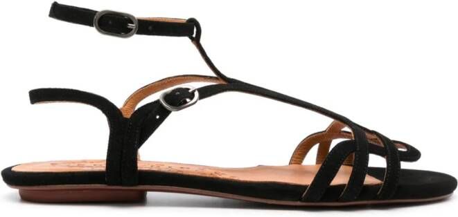 Chie Mihara strappy suede sandals Zwart