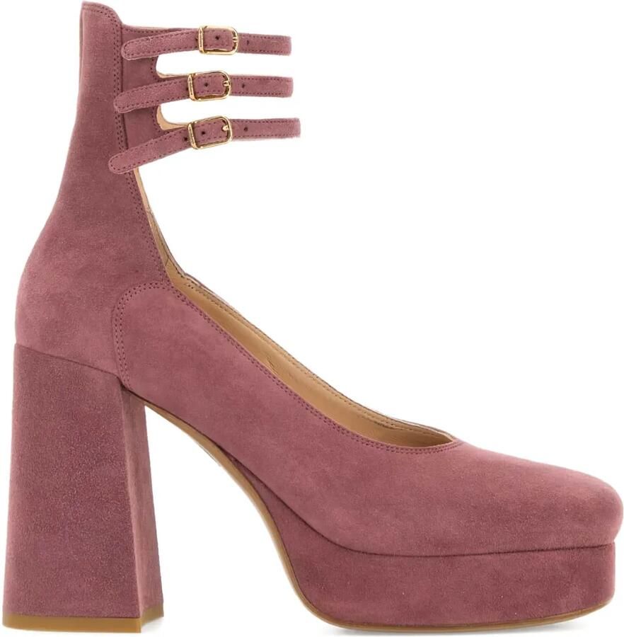 Chloé 100 mm pumps met plateauzool en drie gespen Roze
